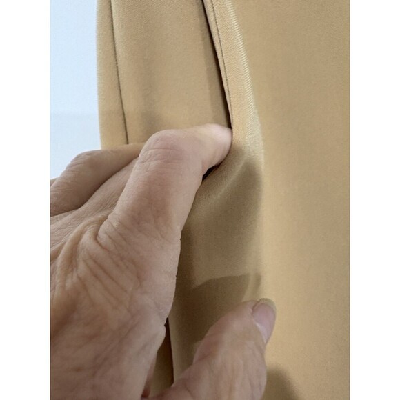 Diane von Furstenberg Women High Rise Pleated Straight Slacks Camel S4 Heavy Wtg - Picture 6 of 16